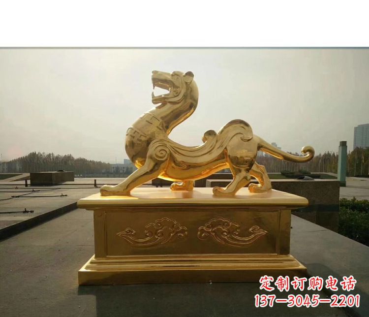 泰州精美雕刻,精致纯铜白虎神兽雕塑