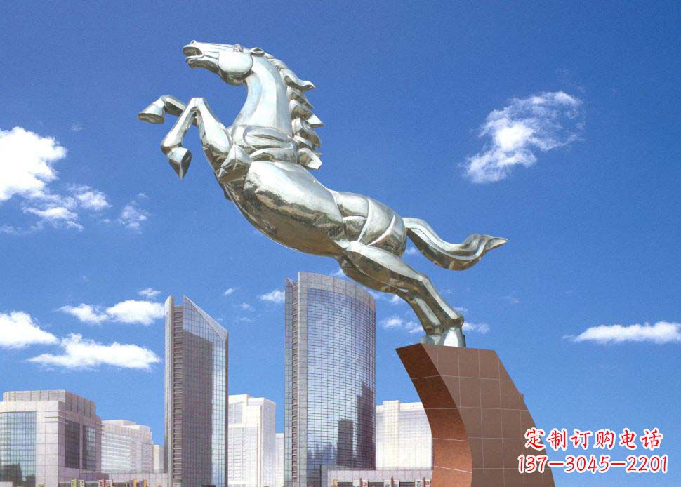 泰州全新不锈钢奔马雕塑