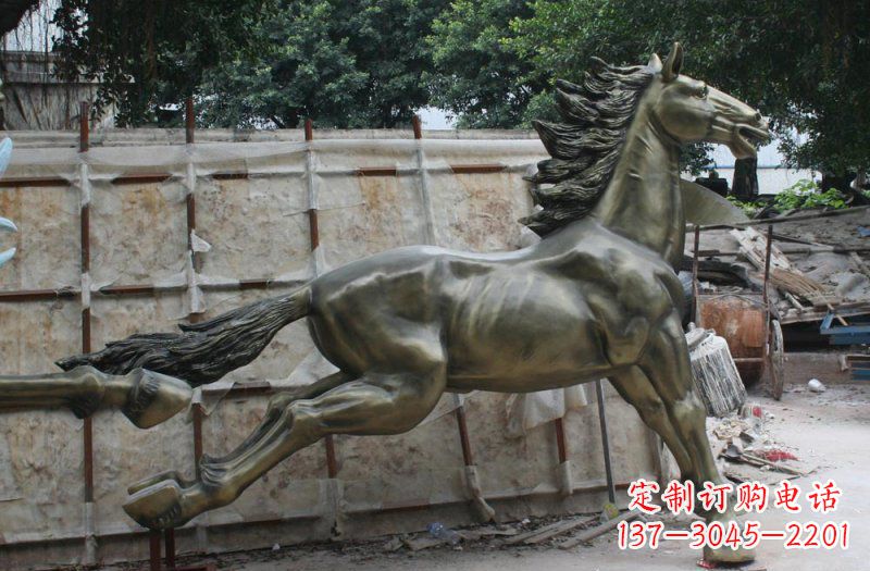 泰州逸致领雕:广场奔马动物铜雕