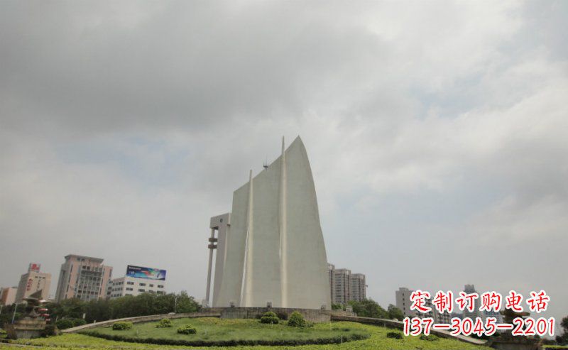 泰州广场不锈钢抽象船帆雕塑 (2)