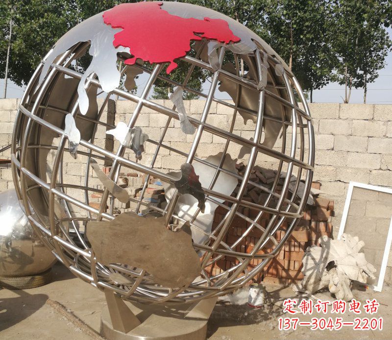 泰州极致魅力:不锈钢抽象地球雕塑