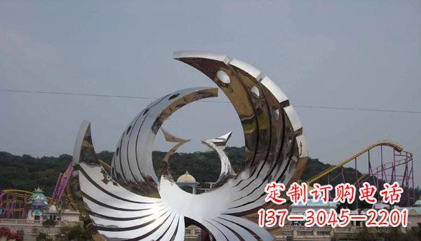 泰州广场不锈钢抽象凤凰雕塑 (2)