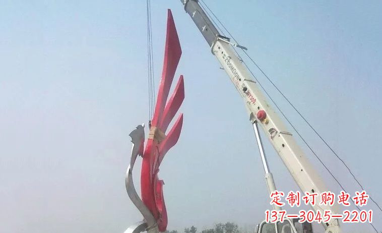 泰州广场不锈钢抽象凤凰雕塑_2 (2)
