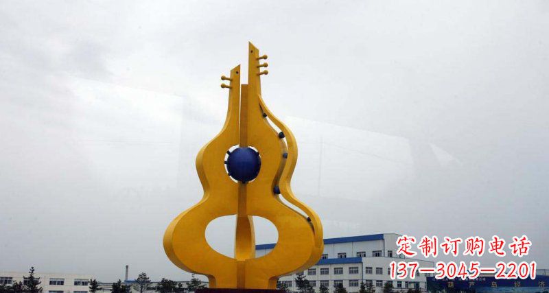 泰州中领雕塑:葫芦琵琶不锈钢雕塑
