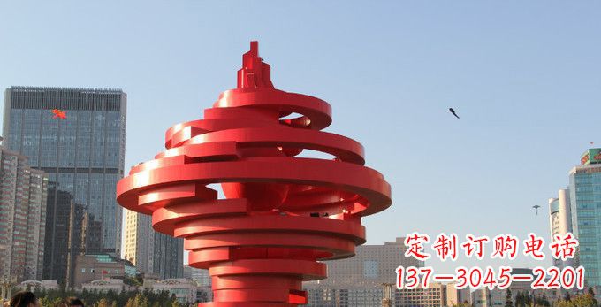 泰州不锈钢抽象火炬雕塑,展现活力与坚强