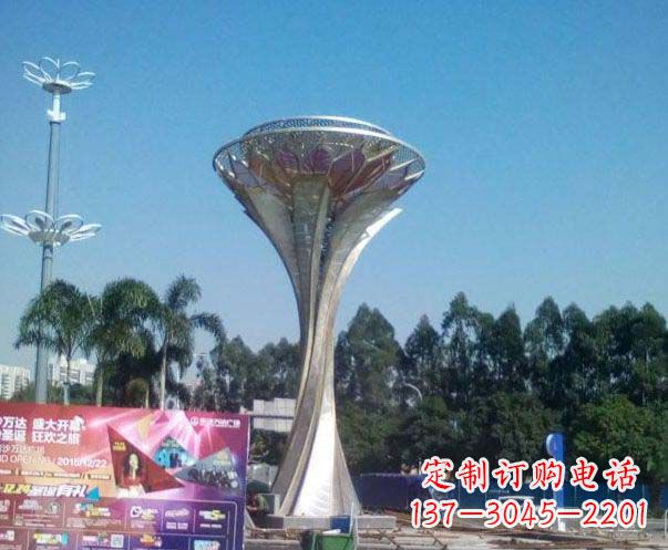 泰州广场不锈钢抽象莲花雕塑
