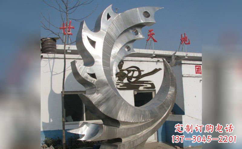 泰州广场不锈钢抽象鸟凤凰雕塑