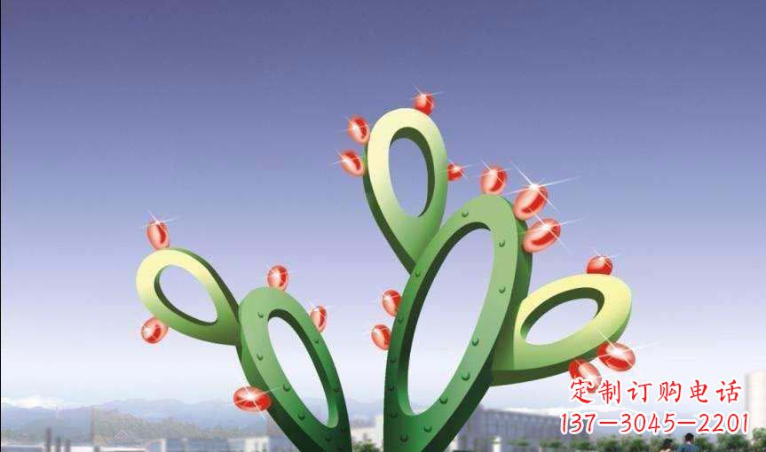 泰州大型不锈钢仙人掌雕塑