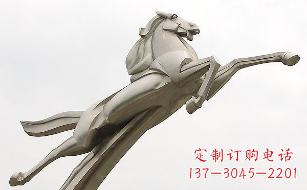 泰州广场不锈钢抽象一马当先景观雕塑