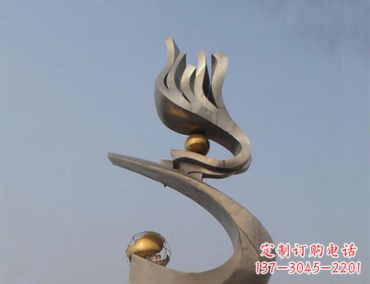 泰州广场不锈钢创意凤凰雕塑
