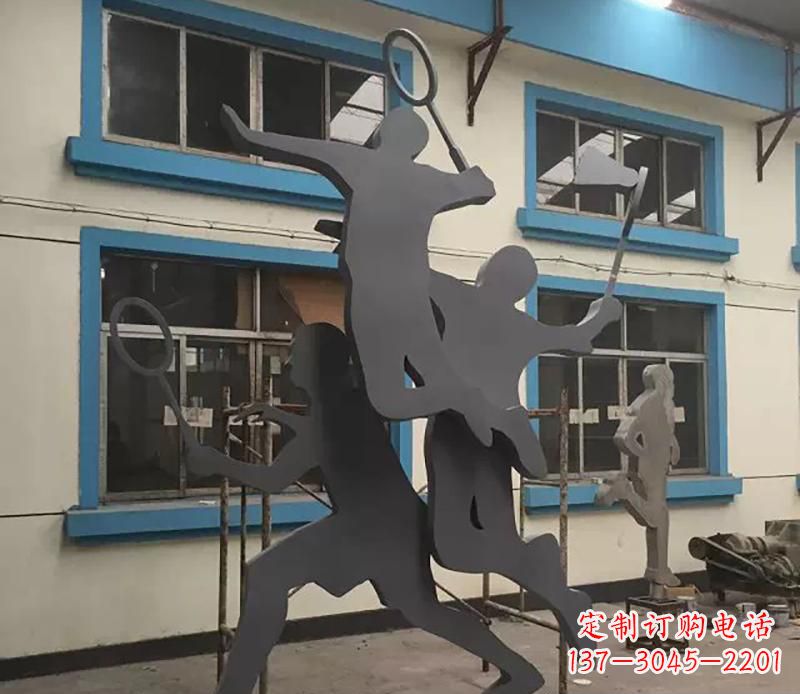 泰州不锈钢羽毛球运动雕塑