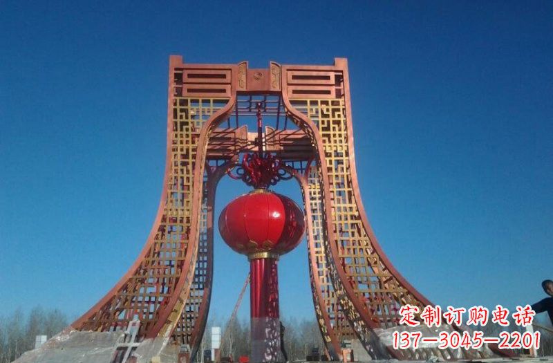 泰州中领雕塑推出不锈钢大型灯笼雕塑