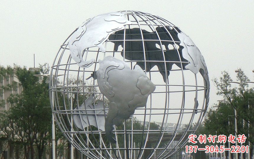 泰州广场不锈钢地球雕塑 (2)