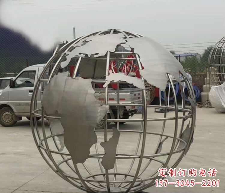 泰州中领雕塑:精美不锈钢地球仪雕塑
