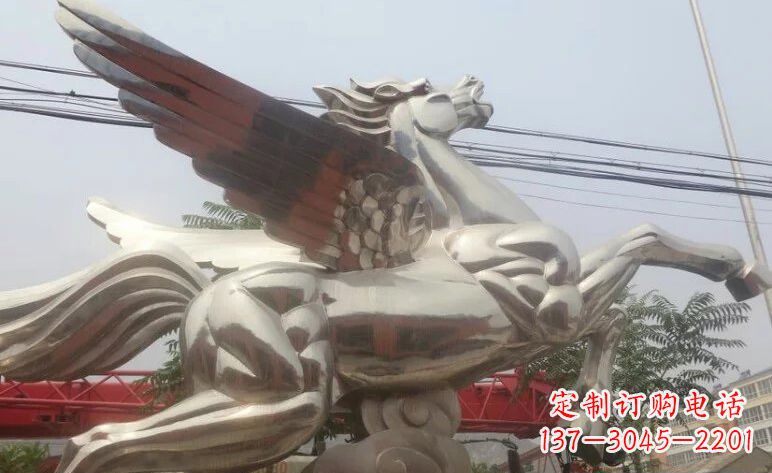泰州广场不锈钢飞马雕塑 (2)