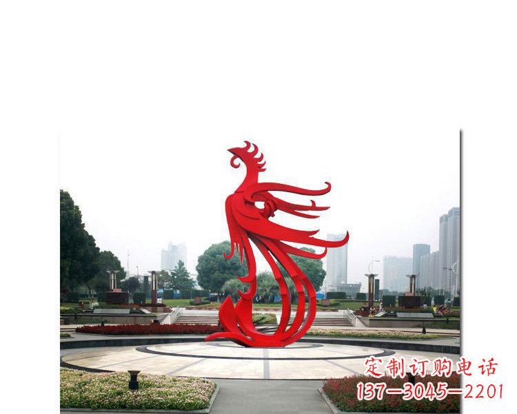 泰州古韵雕塑:不锈钢飞翔凤凰雕塑