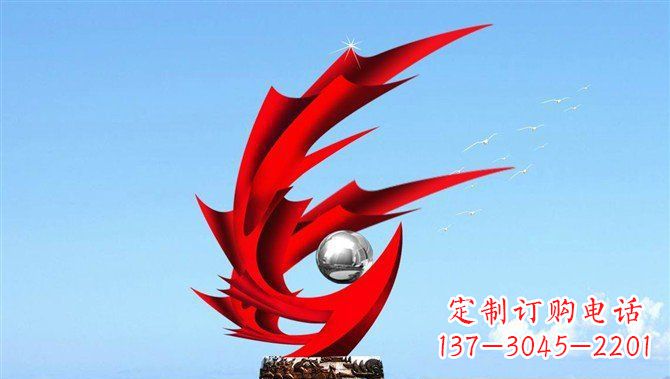 泰州广场不锈钢凤凰大型抽象雕塑