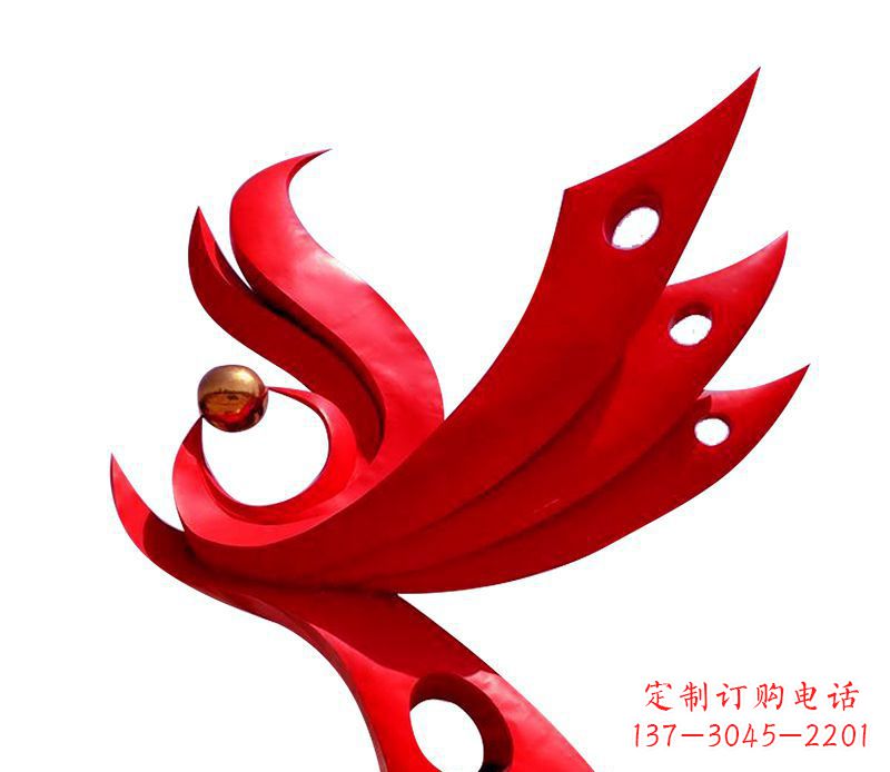 泰州广场不锈钢凤凰社区雕塑