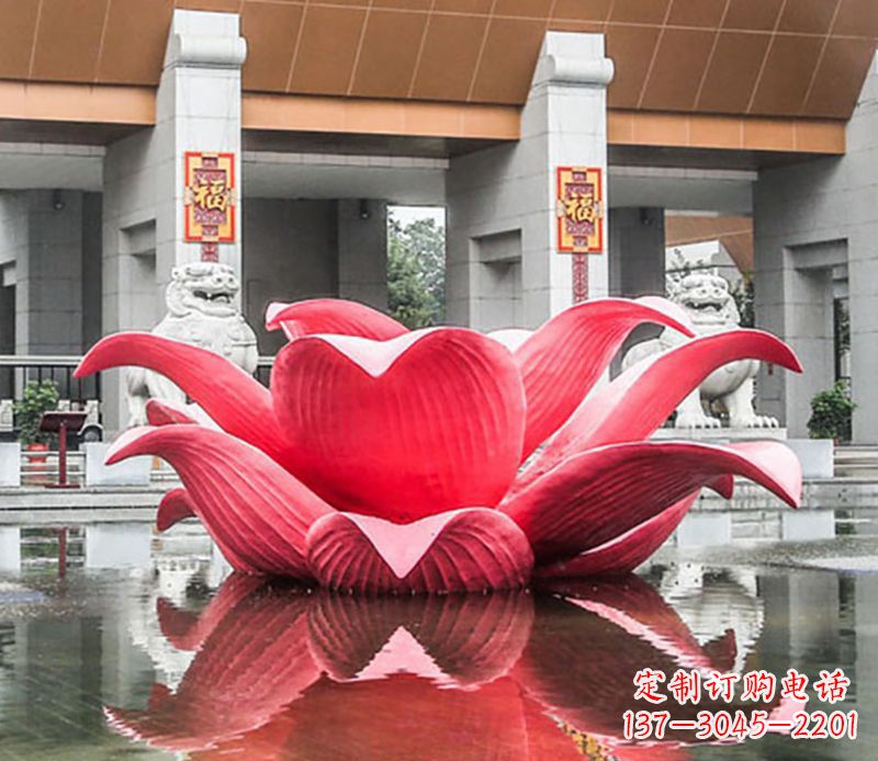 泰州广场不锈钢荷花景观雕塑