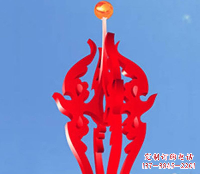 泰州中领雕塑出品:不锈钢火苗抽象雕塑