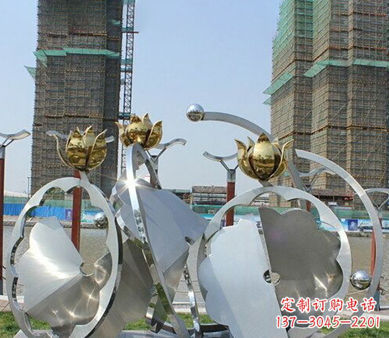 泰州精美不锈钢抽象莲花雕塑