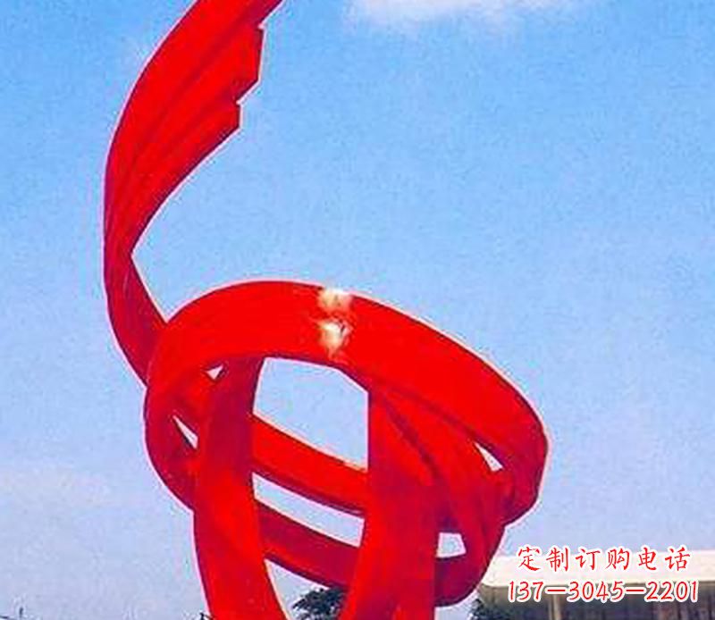 泰州广场不锈钢螺旋飘带景观雕塑