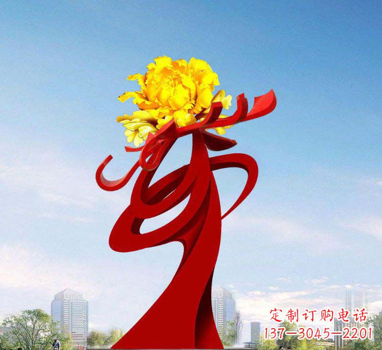 泰州中领雕塑:牡丹花开,把美景永久定格