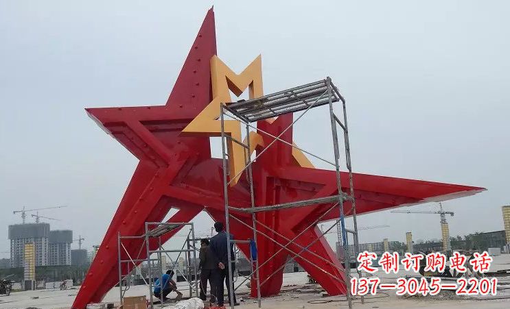 泰州广场不锈钢五角星雕塑