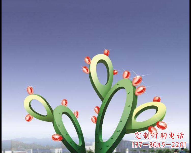泰州视觉焕发的不锈钢仙人掌景观雕塑