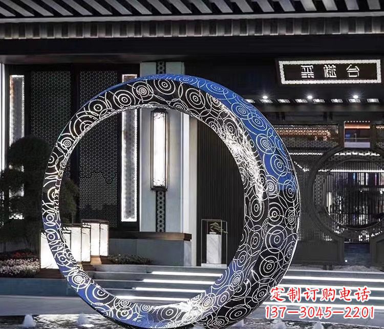 泰州精致圆环喷泉雕塑陪伴你的绿色城市