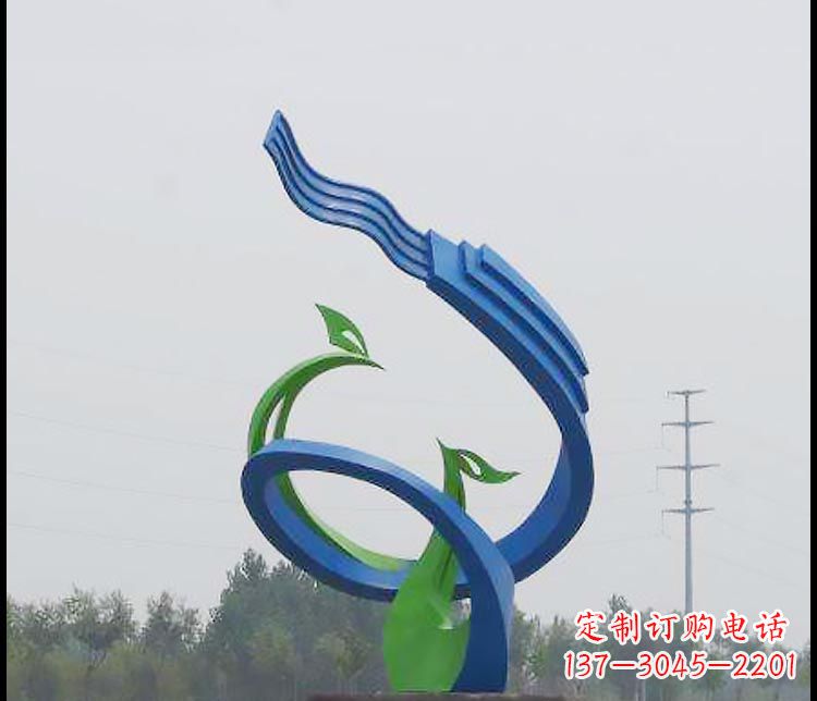 泰州完美锻造,彩色不锈钢抽象凤凰雕塑