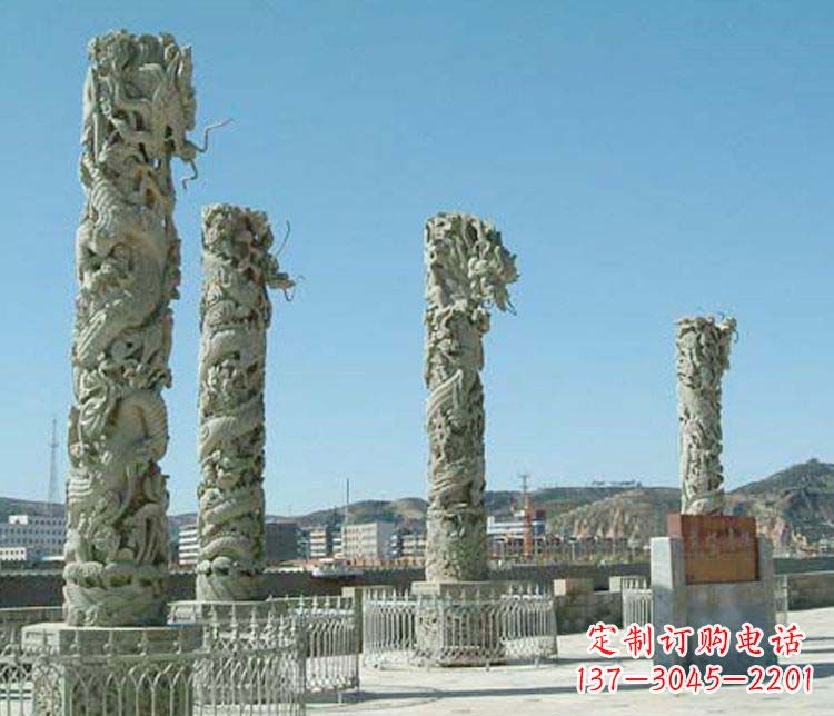 泰州中领雕塑的大理石盘龙柱景观石雕