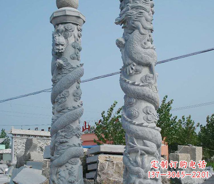 泰州高级雕刻工艺的大理石盘龙柱