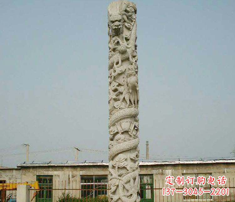 泰州中领雕塑——独具特色的大理石盘龙柱雕塑