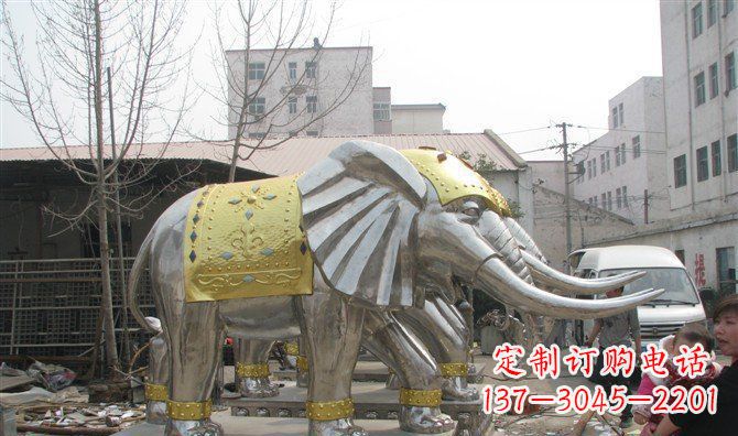 泰州巨大不锈钢大象雕塑