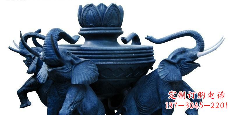 泰州广场大象莲花鼎景观铜雕