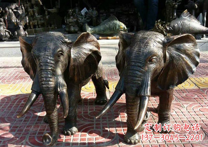 泰州广场大象铜雕