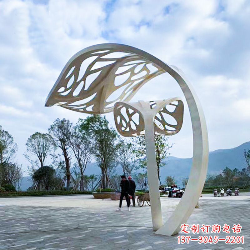泰州精致的不锈钢树叶雕塑