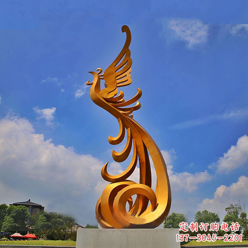 泰州精美凤凰不锈钢雕塑