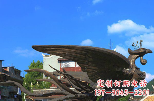 泰州广场凤凰动物铜雕