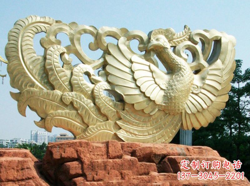 泰州欣赏瑰丽的凤凰铜雕