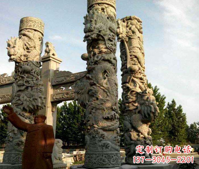 泰州中领雕塑推出的震撼龙柱大理石雕，是一种典…