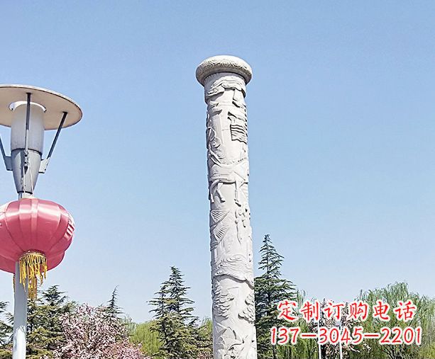泰州中领雕塑的大理石龙柱石雕