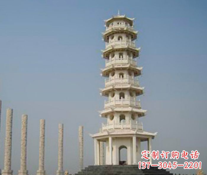 泰州广场景观多层宝塔石雕 (2)
