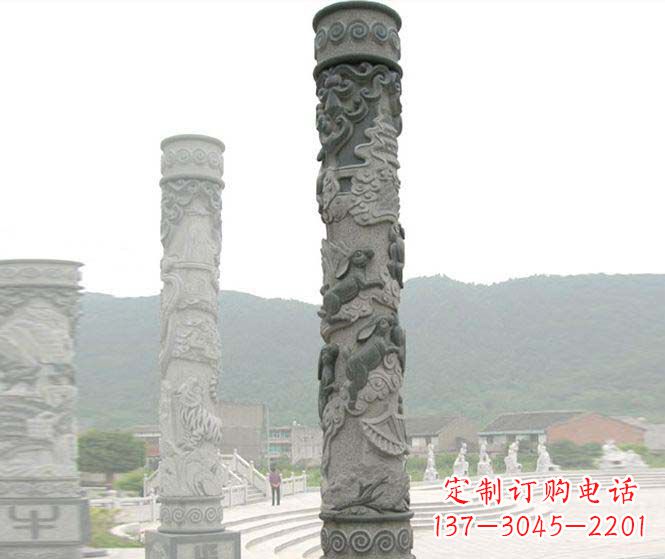 泰州中领雕塑:多彩活力的12生肖石柱