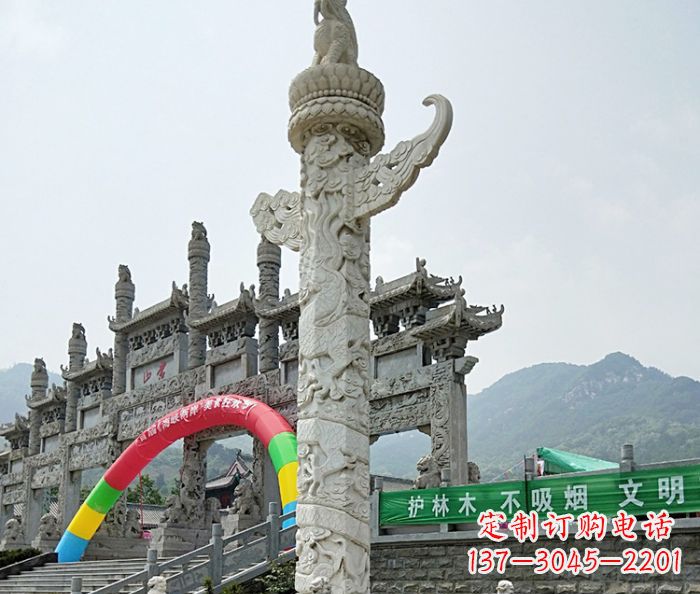 泰州广场景观汉白玉华表石雕