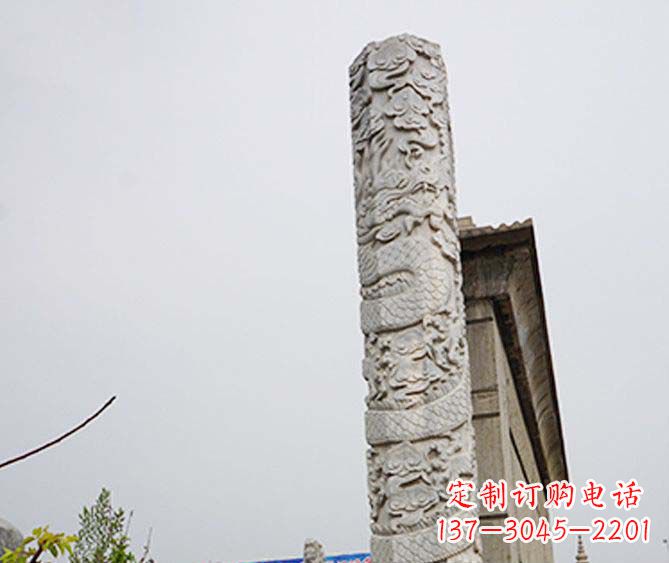 泰州精美艺术品,象征霸气,盘龙柱石雕
