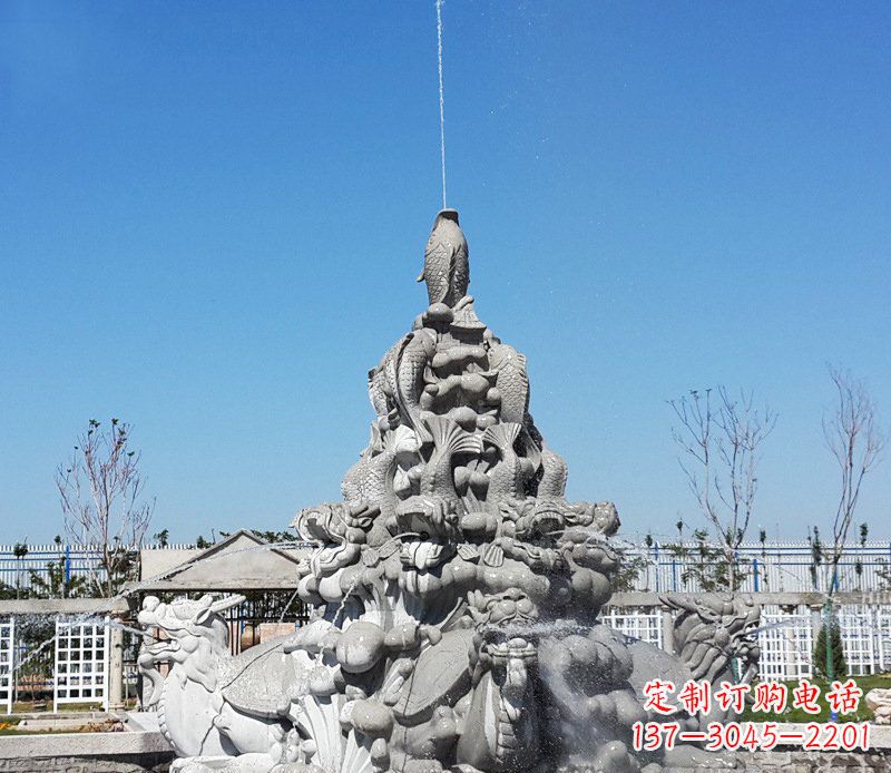 泰州令人称羡的广场龙龟喷泉石雕