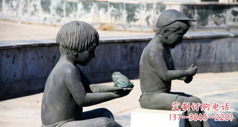 泰州儿童景观铜雕，携带童趣的青蛙