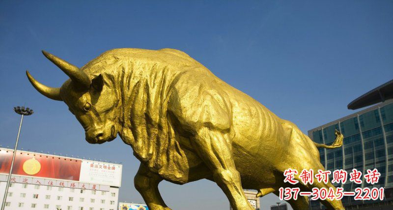 泰州广场牛动物铜雕